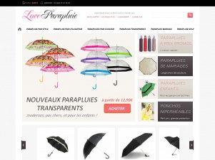 Love parapluie, site internet de vente de parapluies pour hommes, femmes et enfants